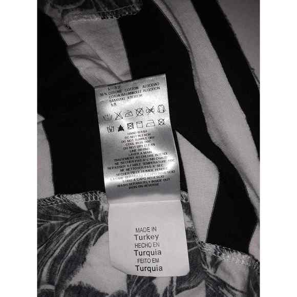 See By Chloe Sz 8 Dress Black  and White Palm Tree Shift EUC - Picture 9 of 10
